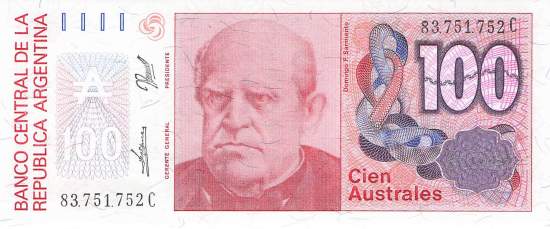 Argentinien p327c D 100 Australes 1985